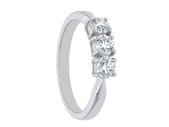 Ring Babila Milano Woman Trilogy in White Gold Diamante 0.75 Ct BBB02075C - BBB02075C